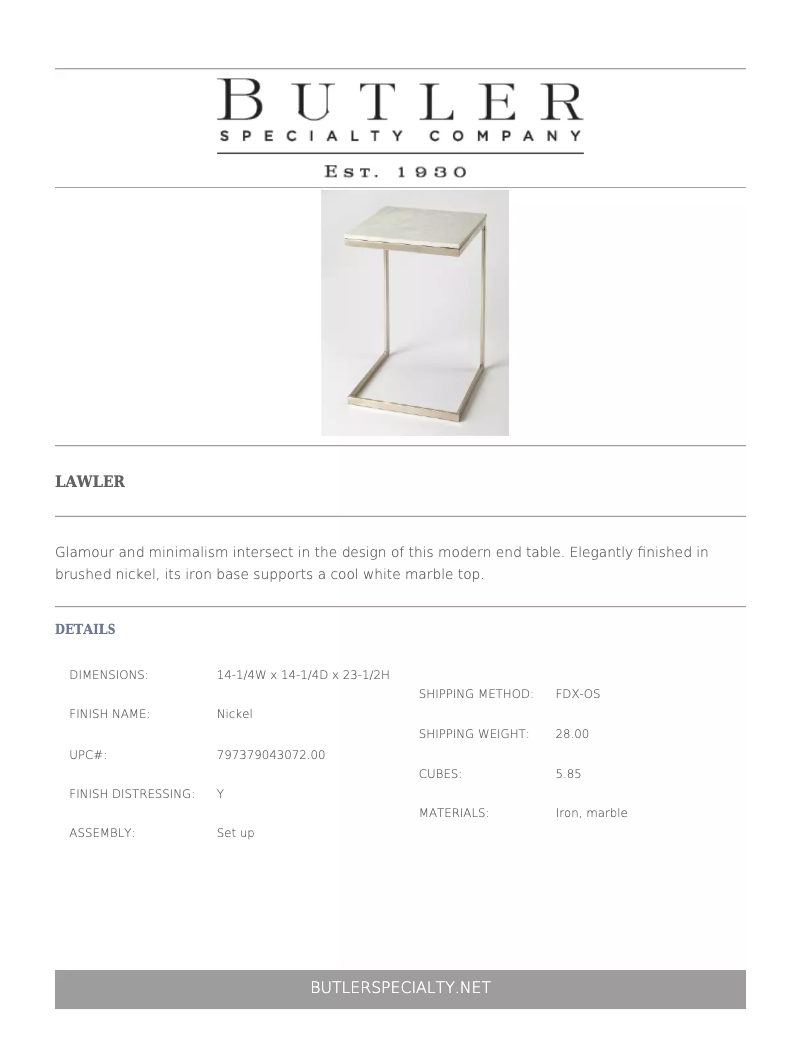 Page n°1 - Manuel utilisateur Butler Lawler