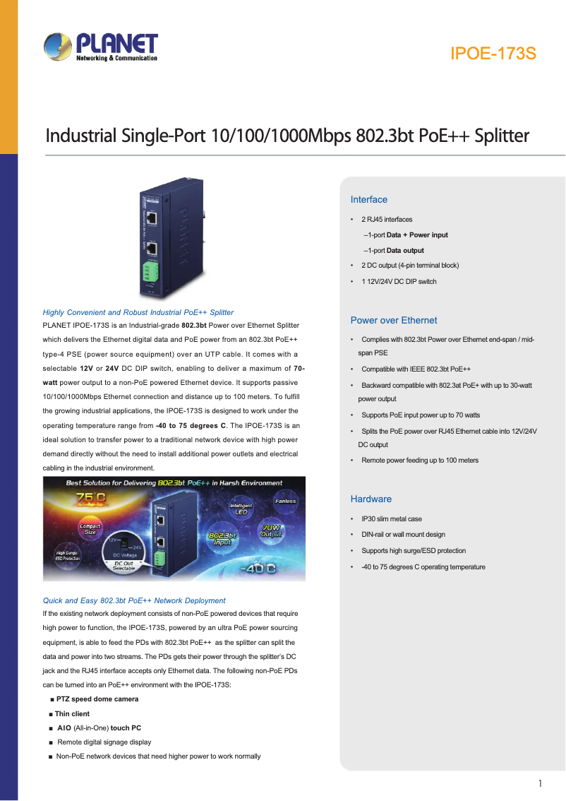 Image de la première page du manuel de l'appareil IPOE-173S