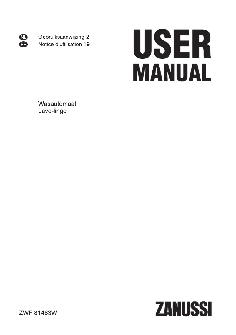 Image de la première page du manuel de l'appareil ZWF81463W