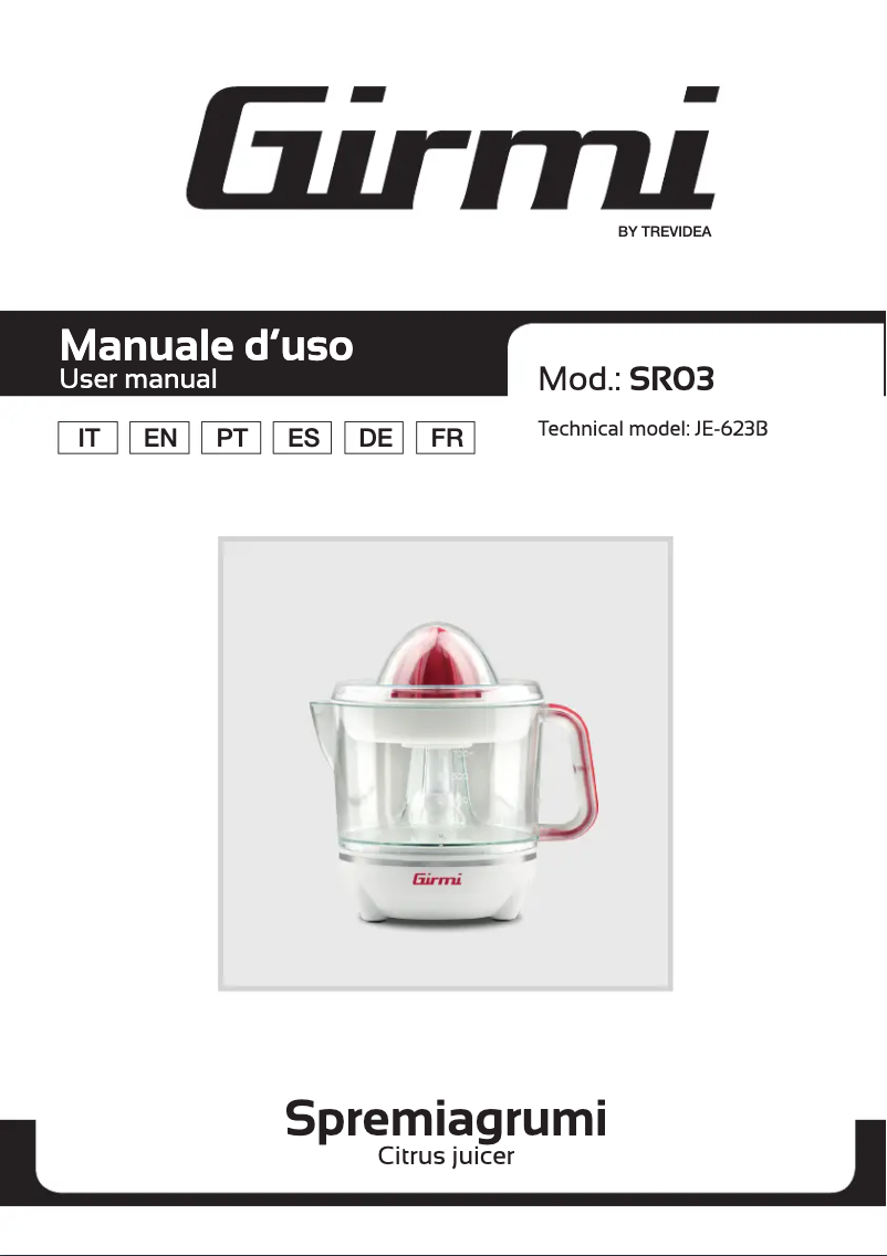 Image de la première page du manuel de l'appareil SR03