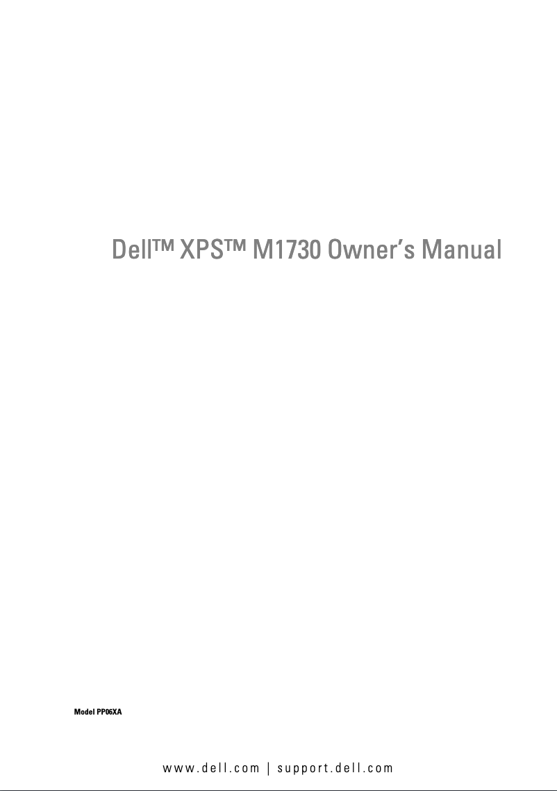 Image de la première page du manuel de l'appareil XPS M1730