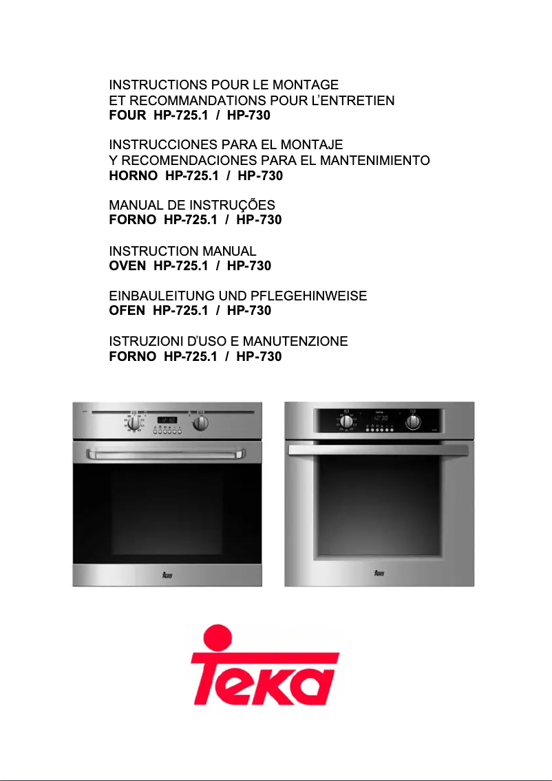 Page 1 de la notice Manuel utilisateur Teka HP-730