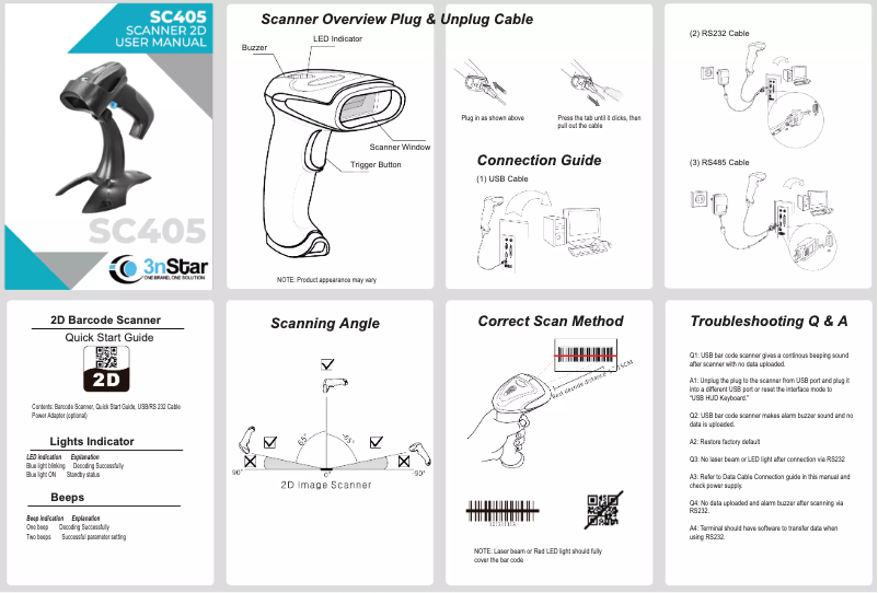 Page n°1 - Manuel utilisateur 3nStar SC405