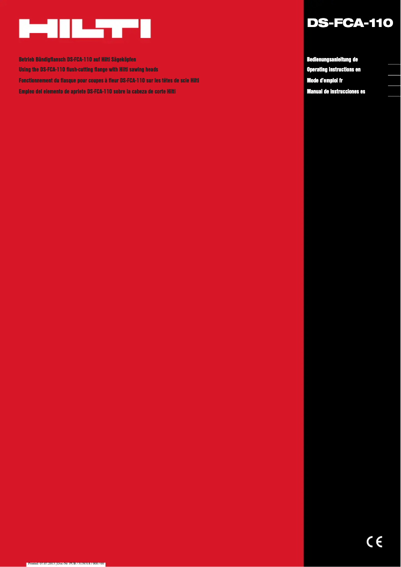 Página 1 del manual Manual de usuario Hilti DS-FCA-110