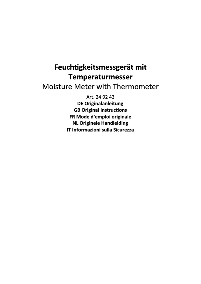 Page n°1 - Manuel utilisateur Wetekom 249243