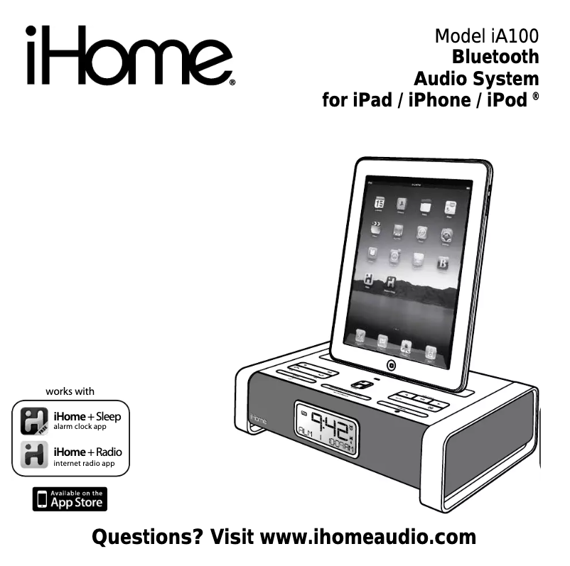 Page n°1 - Manuel utilisateur iHome iA100