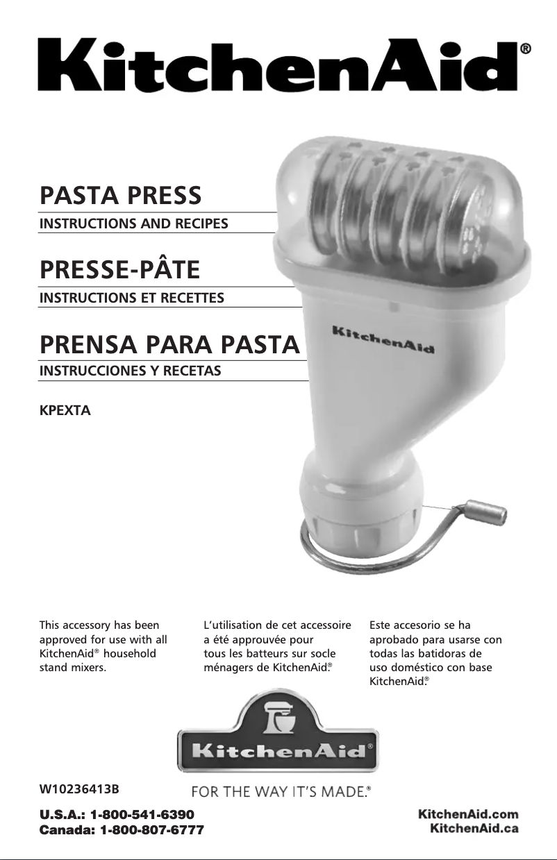Image de la première page du manuel de l'appareil Gourmet Pasta Press