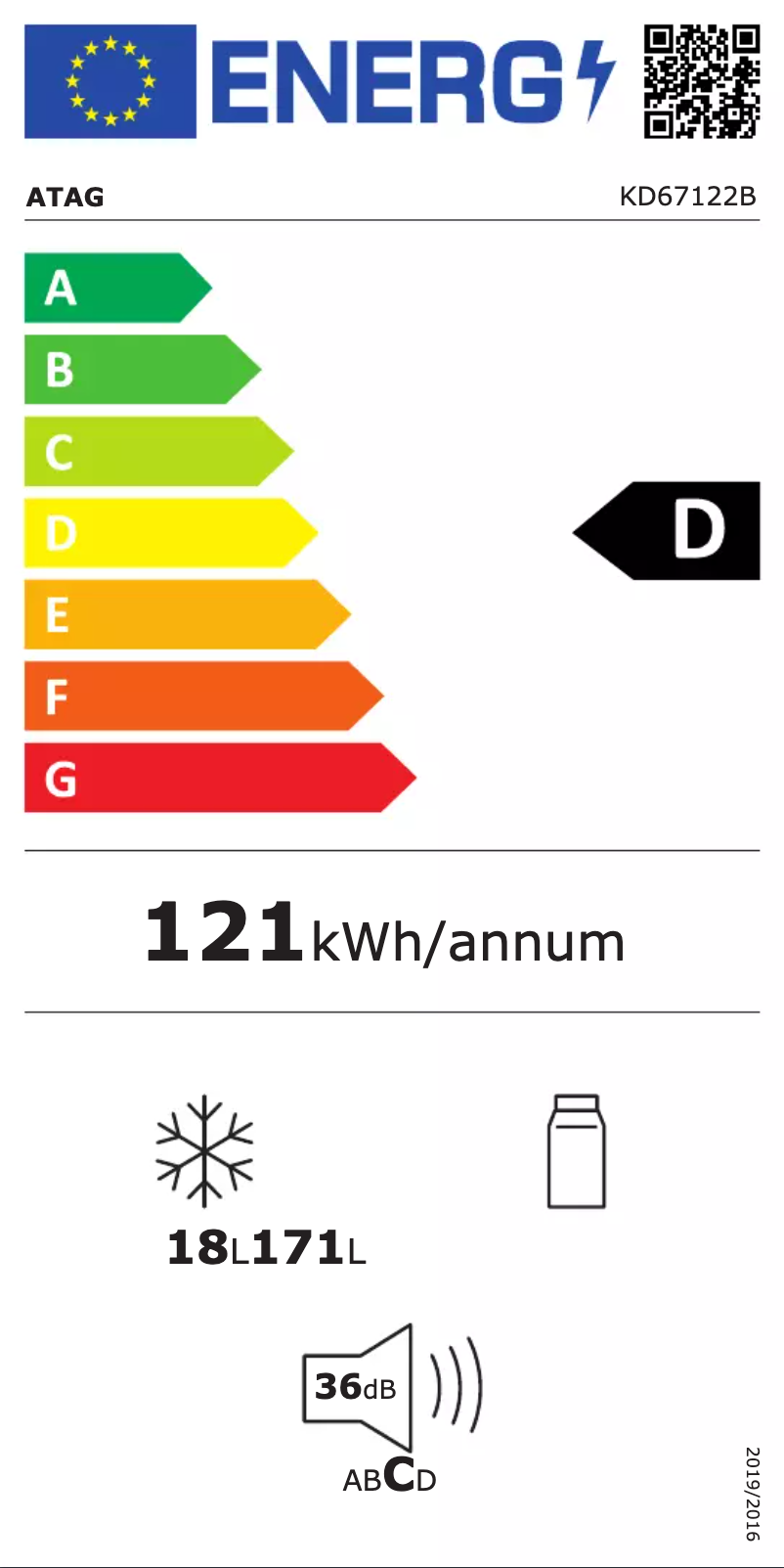 Page n°1 - Label énergétique Atag KD67122B