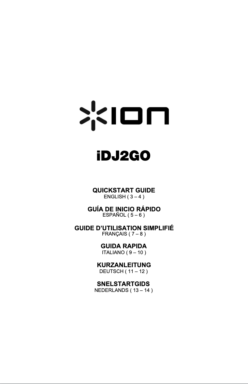 Page 1 de la notice Manuel utilisateur ION iDJ 2 GO