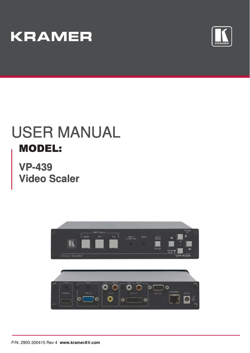 Image de la première page du manuel de l'appareil VP-439