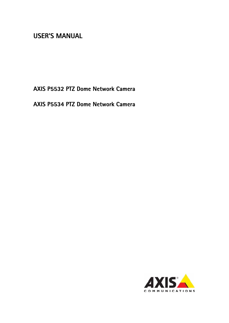 Page 1 de la notice Manuel utilisateur Axis P5534