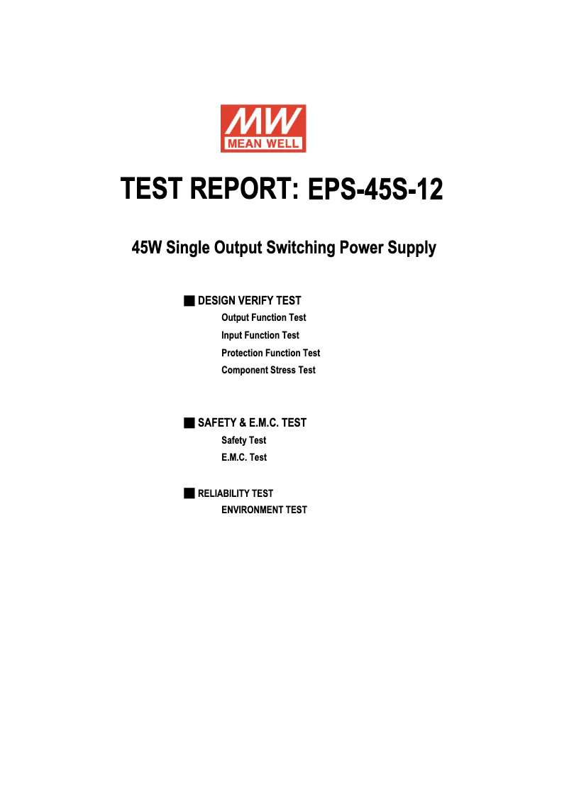 Page n°1 - Fiche technique Mean Well EPS-45S-12