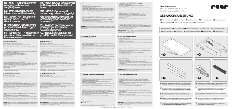 Page n°1 - Manuel utilisateur Reer ByMySide XL 45020