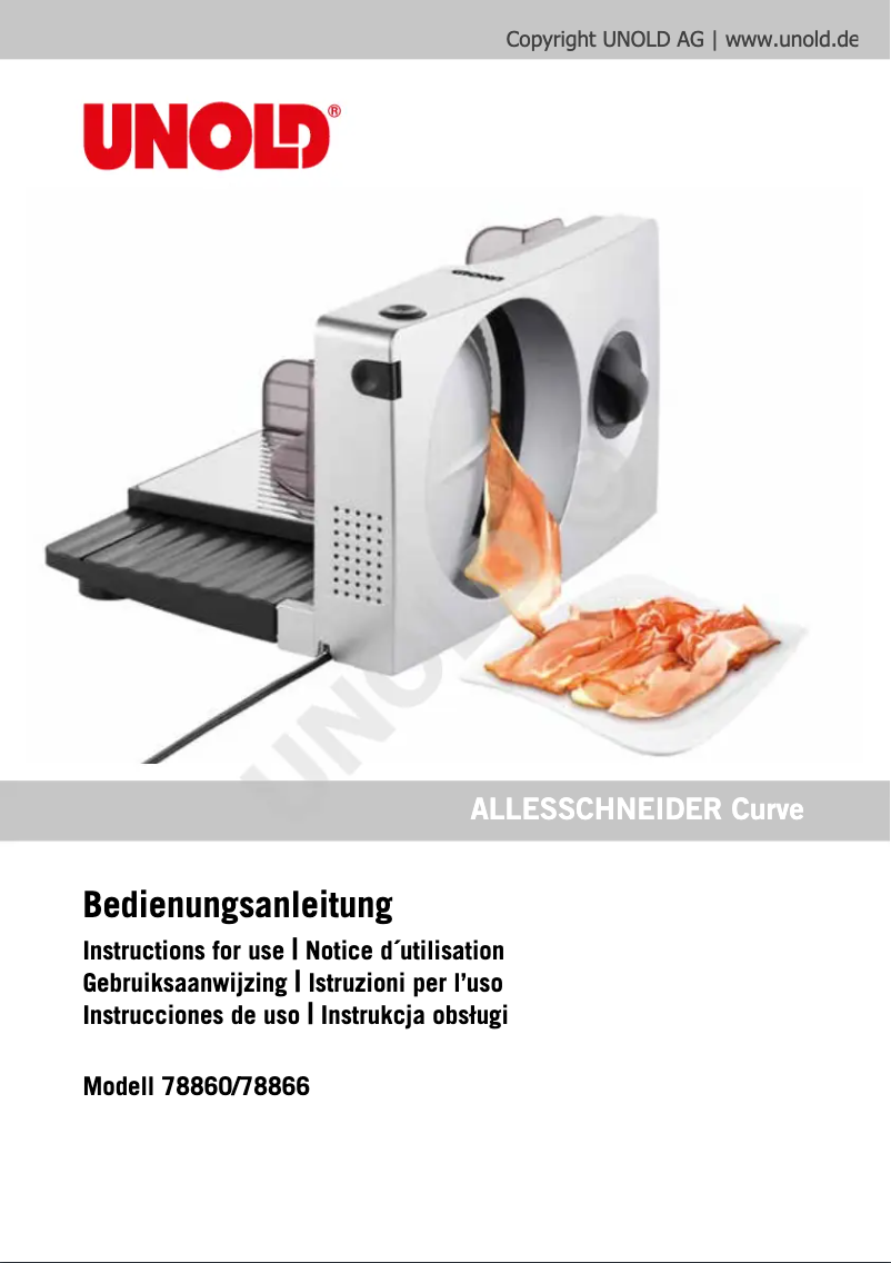 Page n°1 - Manuel utilisateur Unold Curve 78860