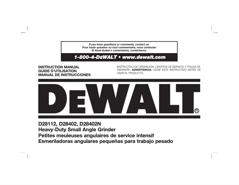 Image de la première page du manuel de l'appareil DWE46151
