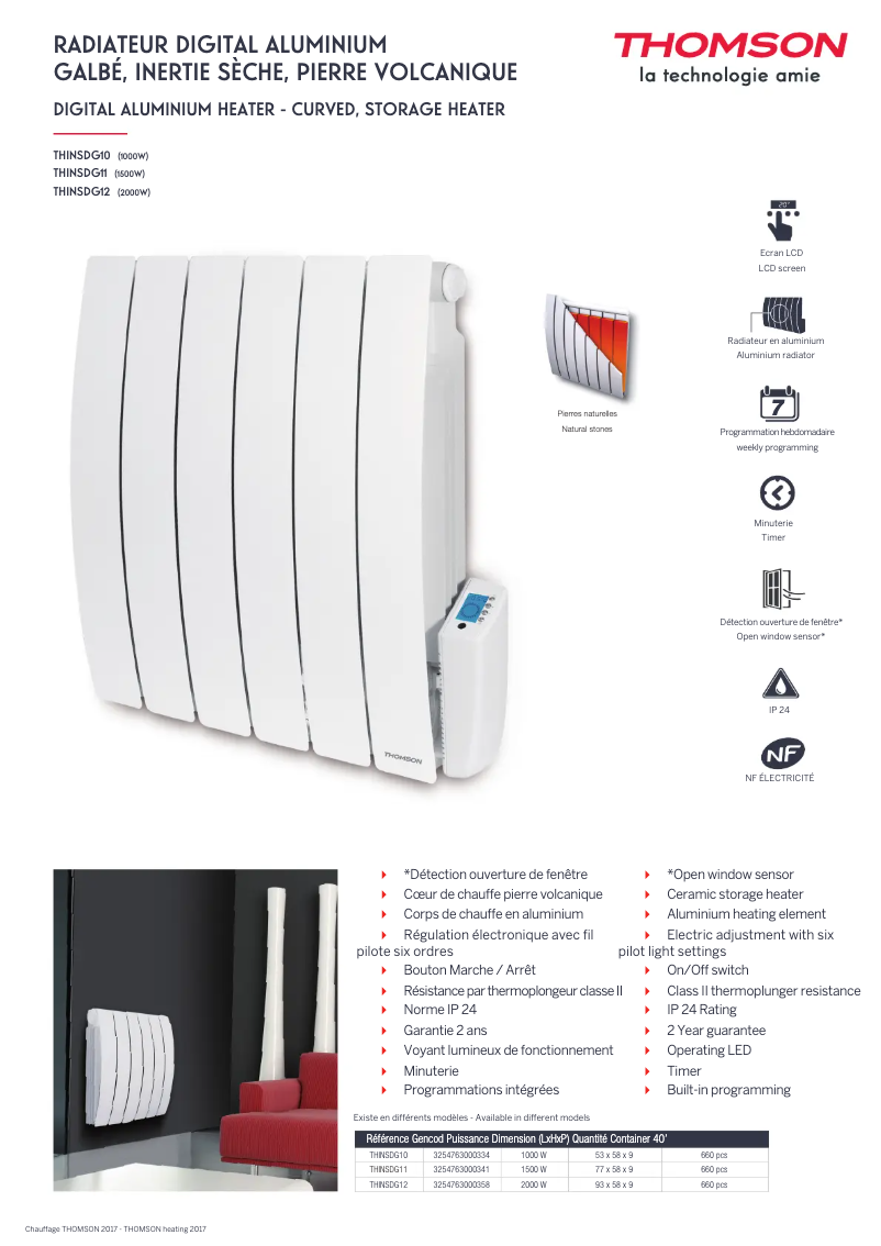 Page n°1 - Fiche technique Thomson THINSDG10