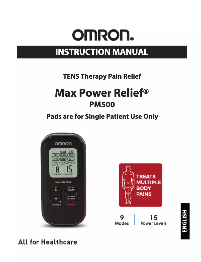 Page n°1 - Manuel utilisateur Omron Max Power Relief PM500