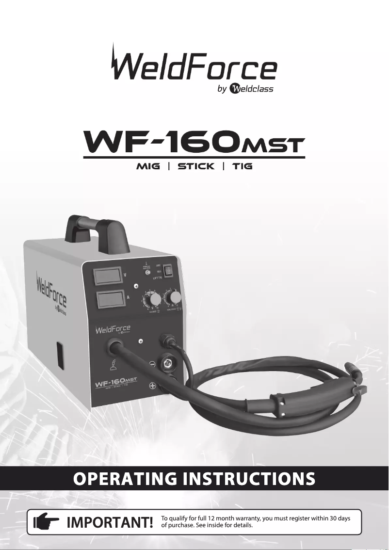 Image de la première page du manuel de l'appareil Weldforce 160MST