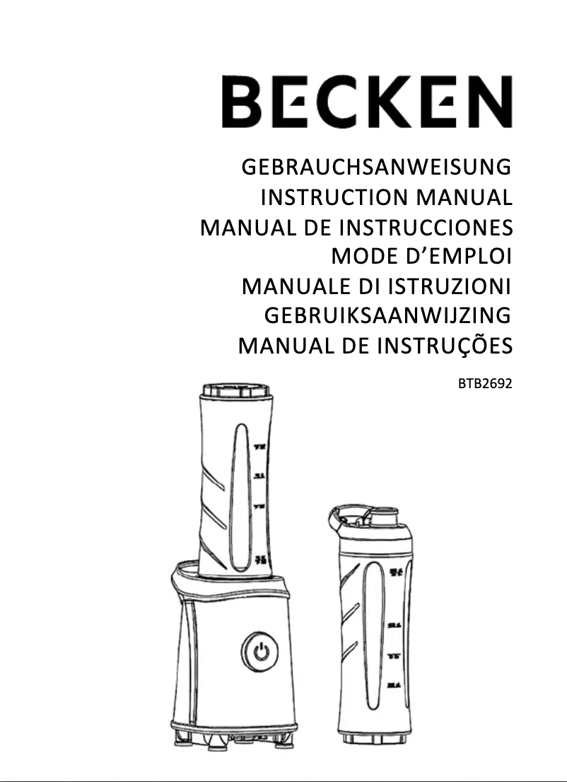 Image de la première page du manuel de l'appareil BTB2692