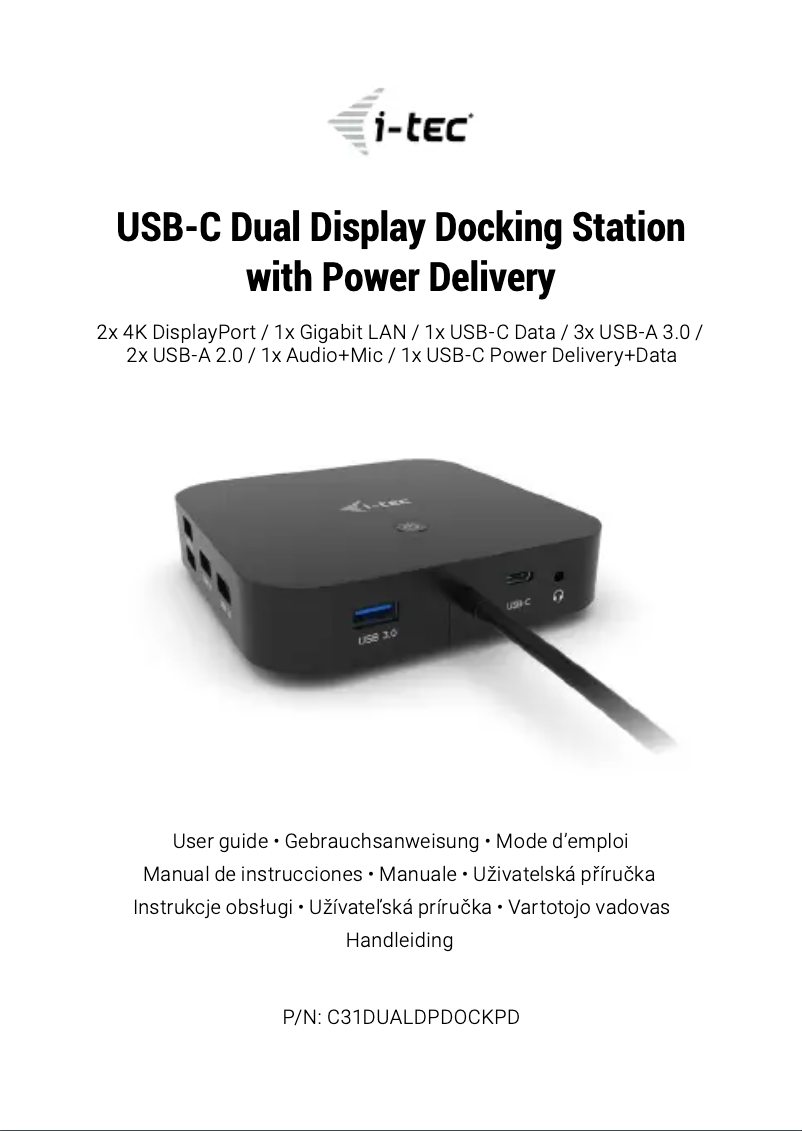 Página 1 del manual Manual de usuario i-TEC C31DUALDPDOCKPD