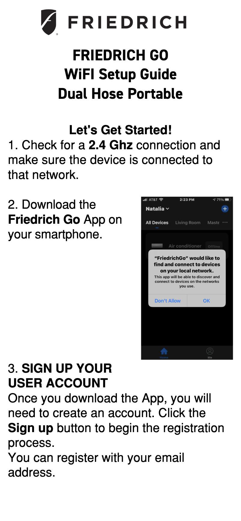 Page n°1 - Manuel utilisateur Friedrich ZCP12DB