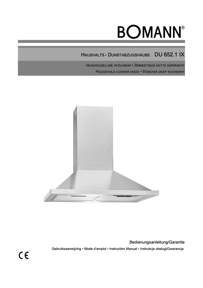 Page n°1 - Manuel utilisateur Bomann DU 652.1 IX