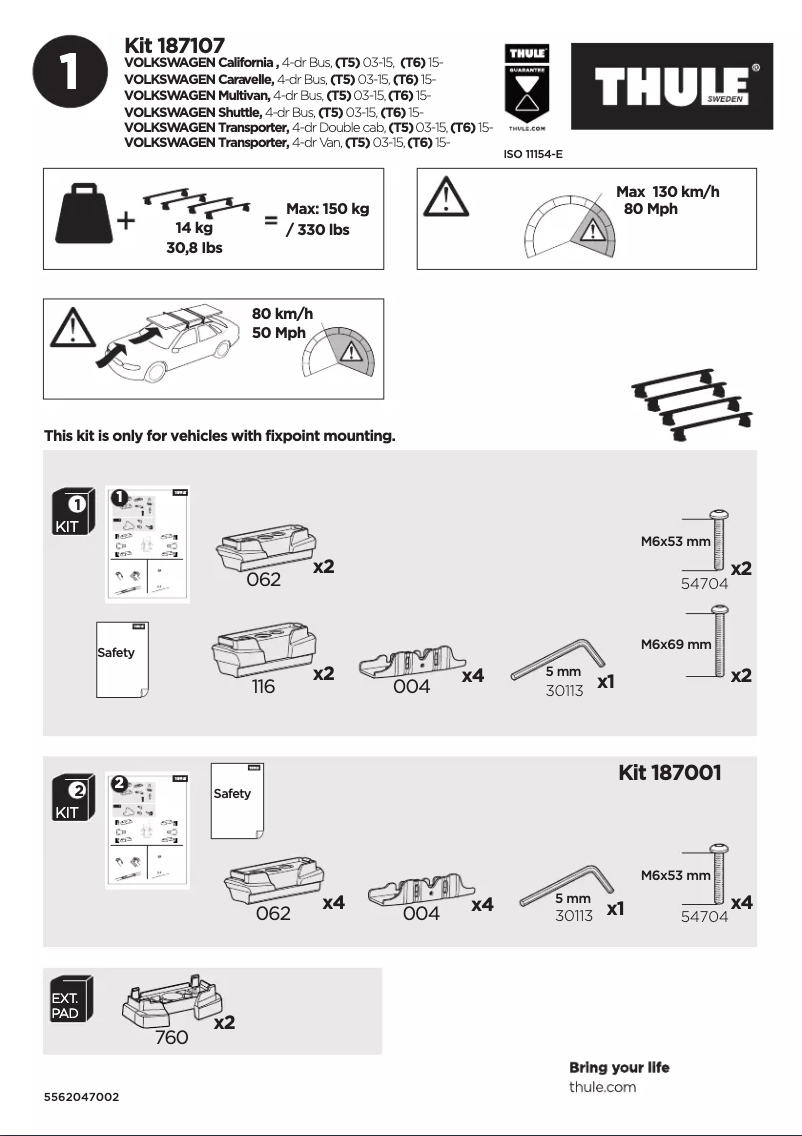 Image de la première page du manuel de l'appareil Kit 187107