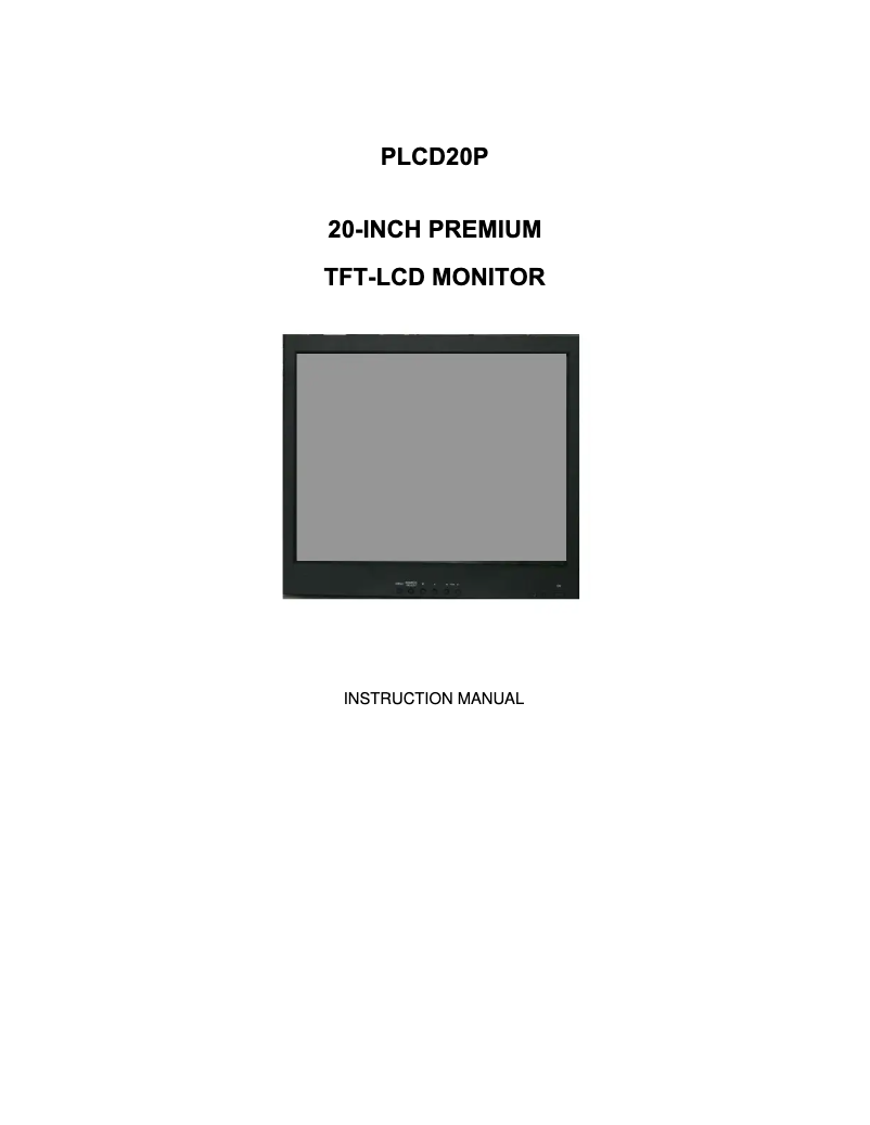 Image de la première page du manuel de l'appareil PLCD20P
