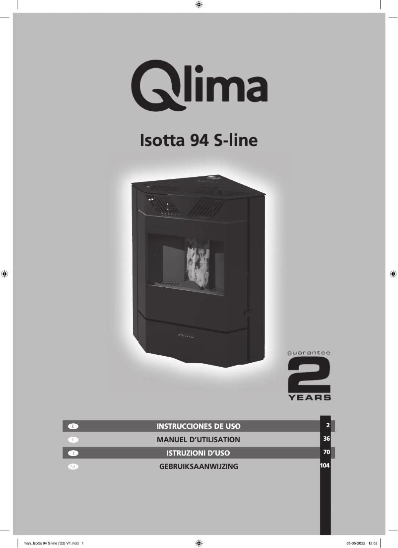 Page n°1 - Manuel utilisateur Qlima Isotta 94 S-line