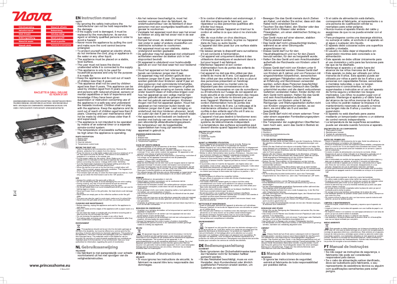 Página 1 del manual Manual de usuario Nova Raclette 8  Grill Deluxe 162654