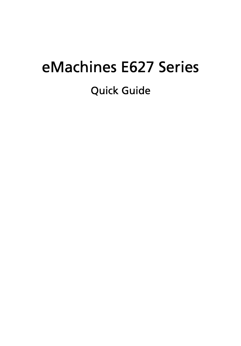 Image de la première page du manuel de l'appareil eMachines E627