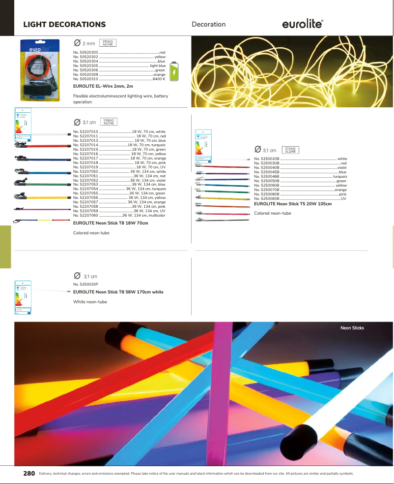 Page n°1 - Catalogue Eurolite EL Wire