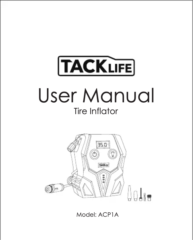 Page n°1 - Manuel utilisateur Tacklife ACP1A