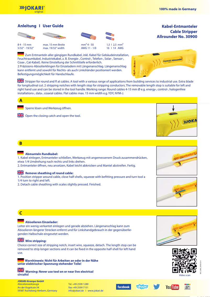 Page 1 de la notice Manuel utilisateur Jokari Allrounder