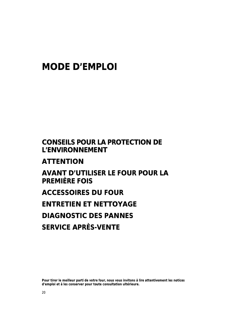 Page 1 de la notice Manuel utilisateur Ignis AKS 143