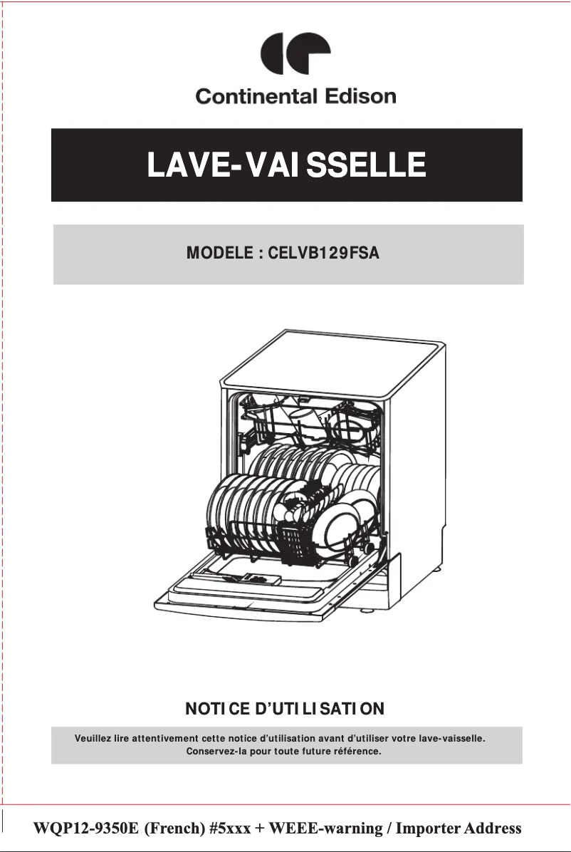 Page n°1 - Manuel utilisateur Continental Edison CELVB129FSA
