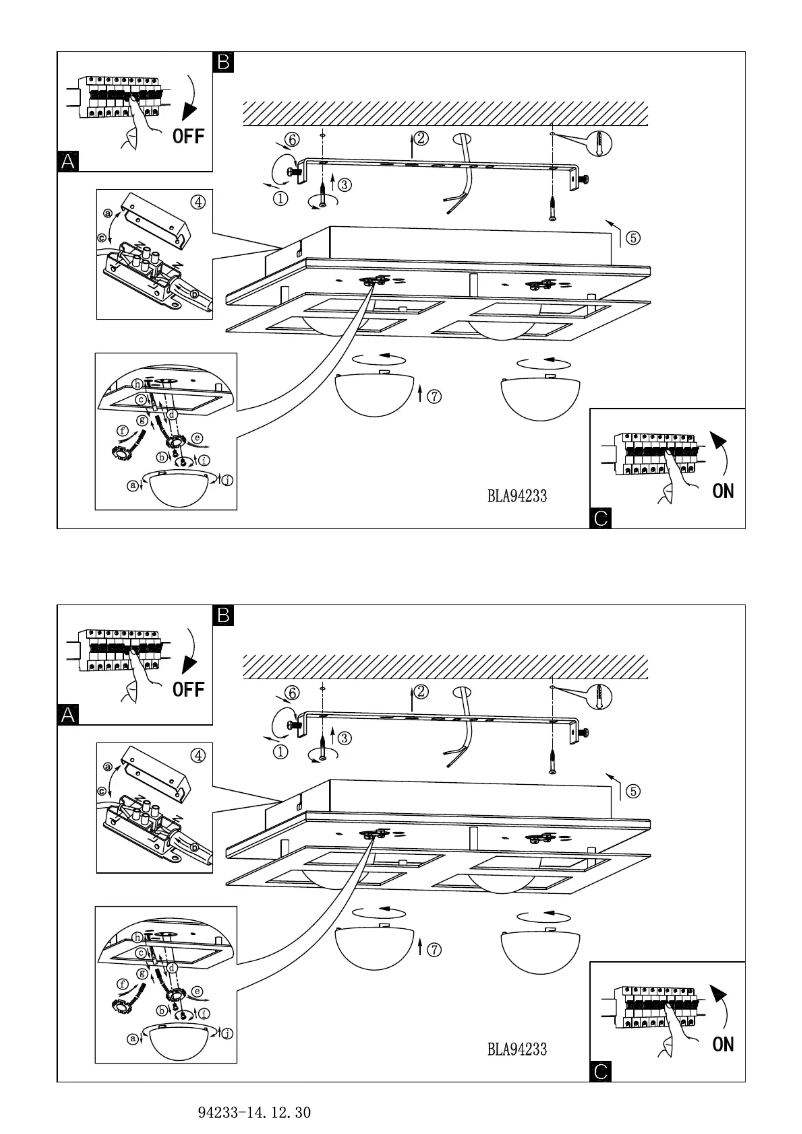 Page 1 de la notice Manuel utilisateur Eglo Bellamonte