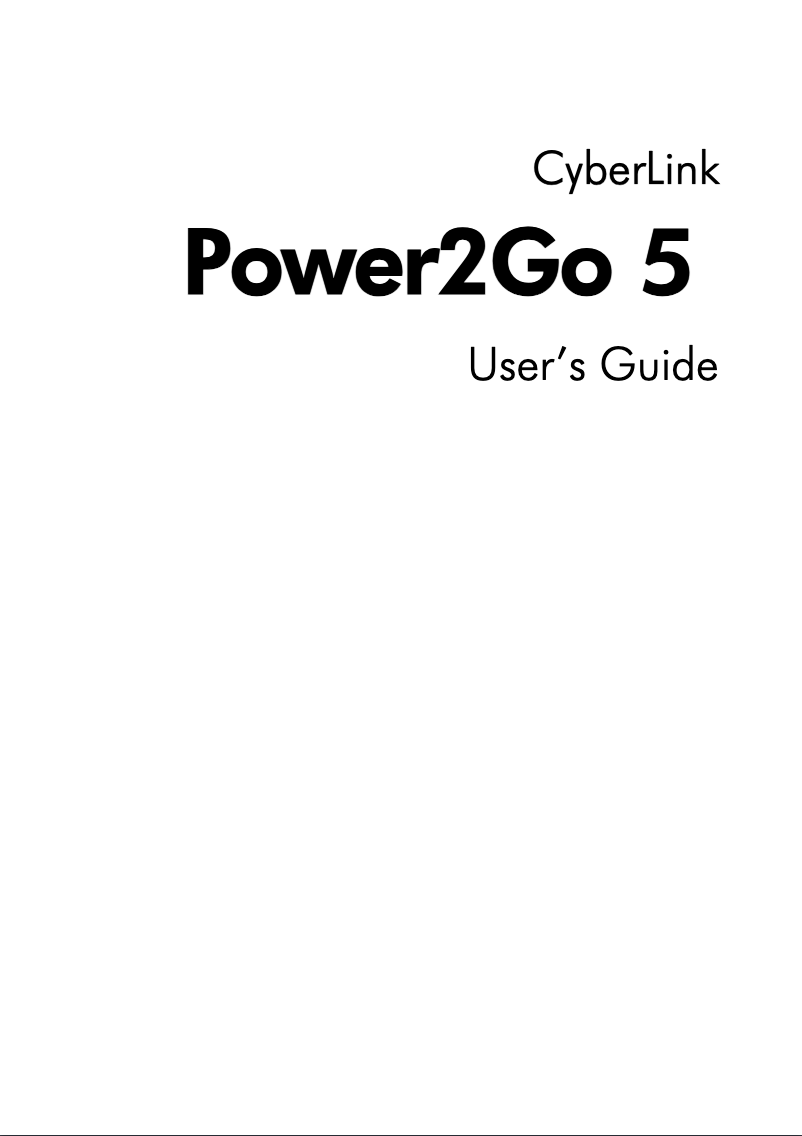 Page 1 de la notice Manuel utilisateur Cyberlink Power2Go 5.5