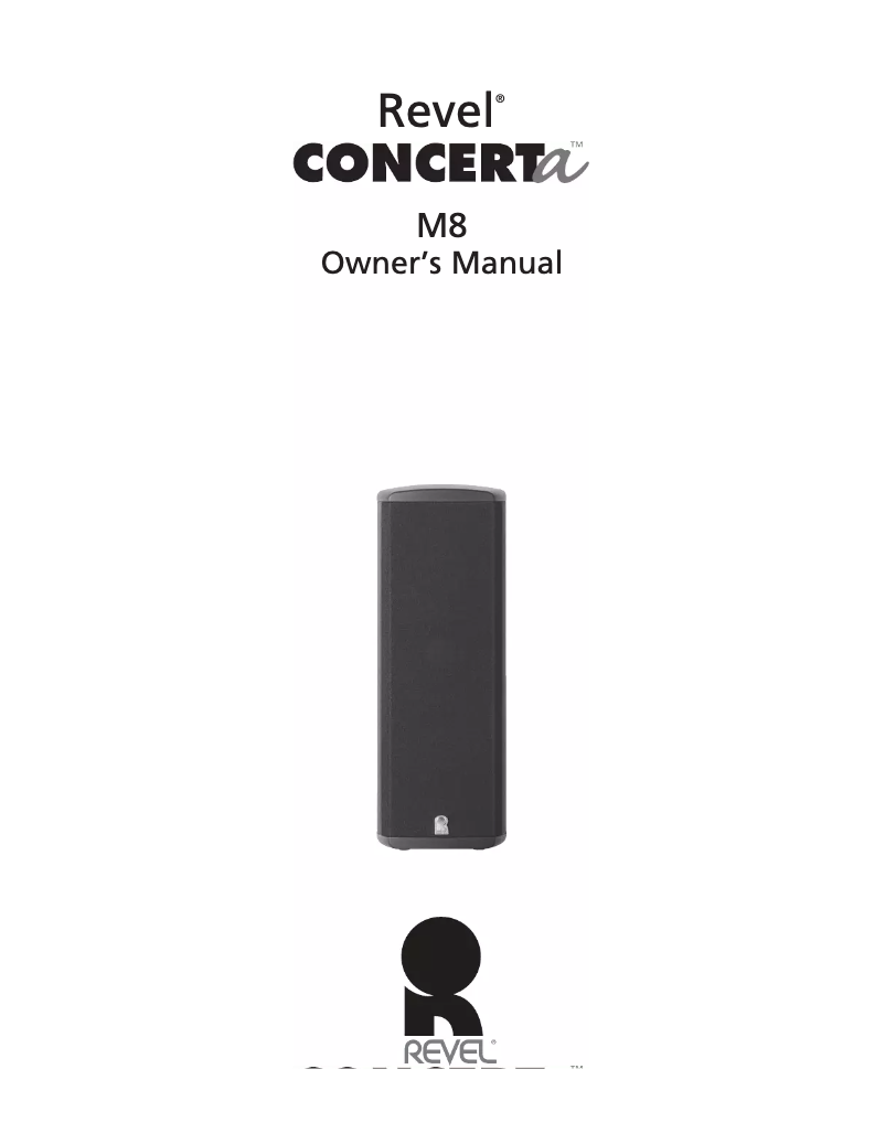 Page n°1 - Manuel utilisateur Revel Concerta M8