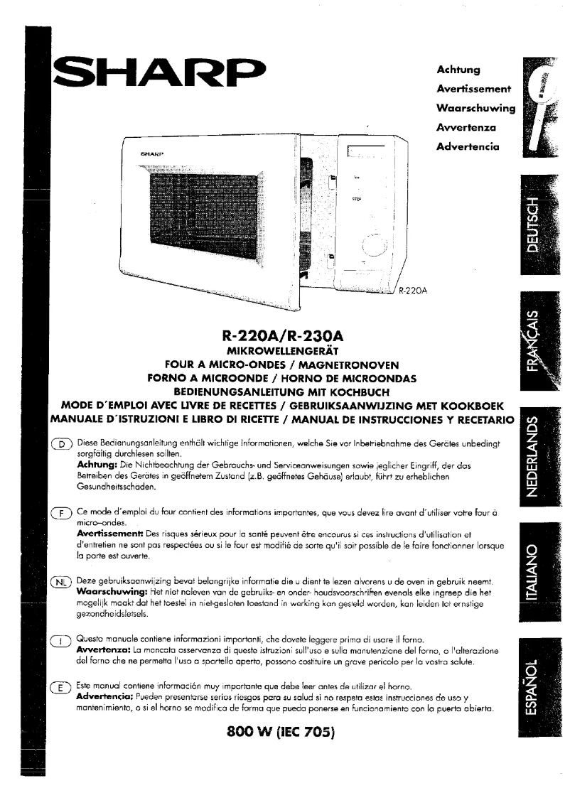 Page n°1 - Manuel utilisateur Sharp R-220