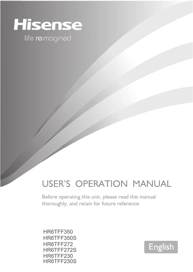 Page n°1 - Manuel utilisateur Hisense HR6TFF272S