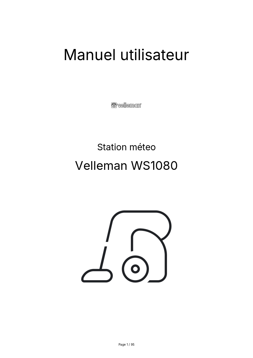 Page n°1 - Manuel utilisateur Velleman WS1080