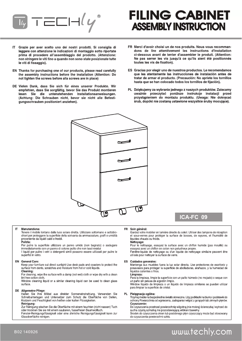 Page 1 de la notice Manuel utilisateur Techly ICA-FC 09
