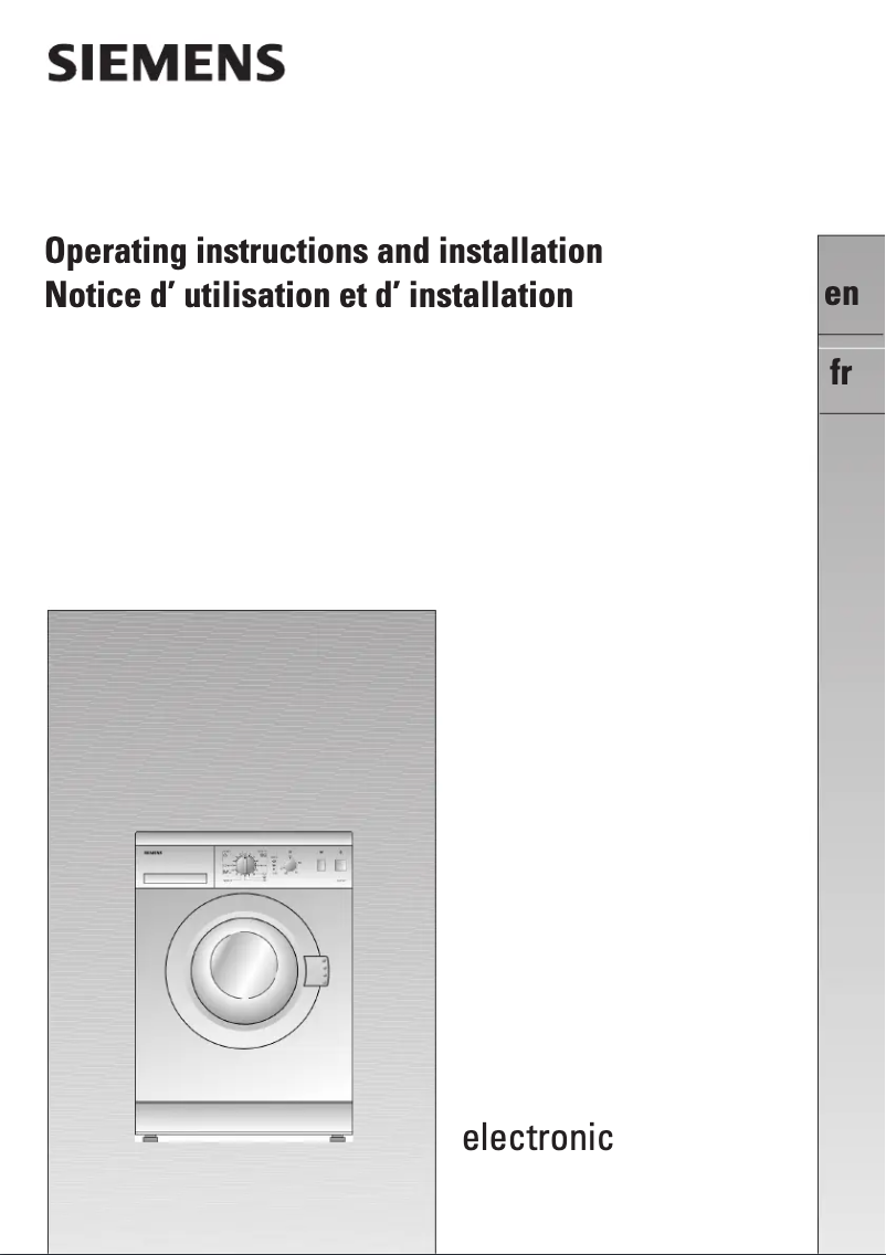 Page n°1 - Manuel utilisateur Siemens WXB1060