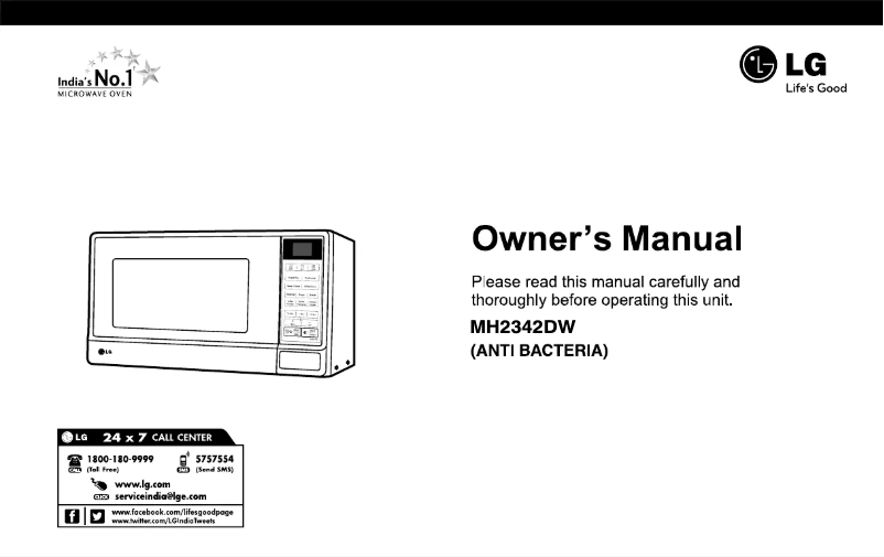 Page 1 de la notice Manuel utilisateur LG MH2342DW