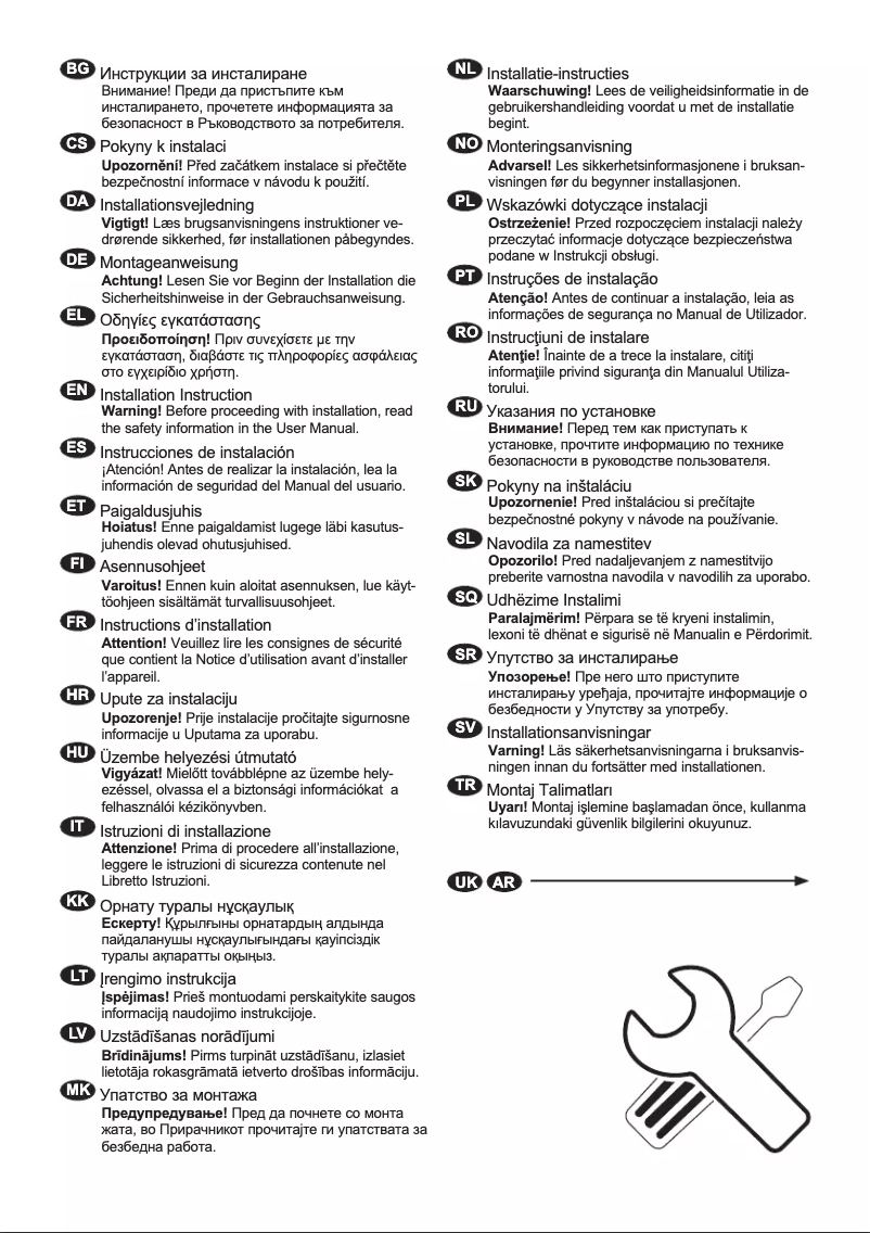 Page n°1 - Guide d'installation Electrolux IK3029SAL
