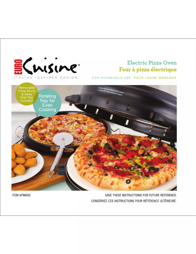 Page n°1 - Manuel utilisateur Euro Cuisine PM600
