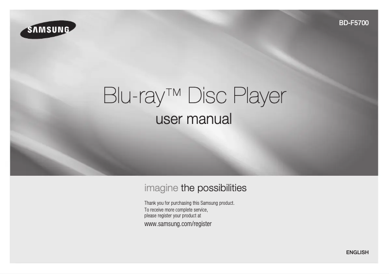 Image de la première page du manuel de l'appareil BD-F5700