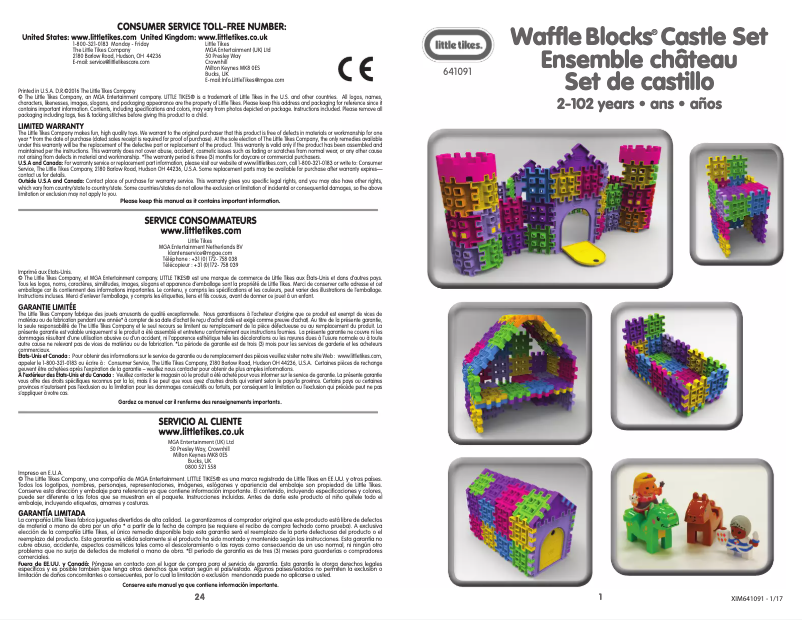 Image de la première page du manuel de l'appareil Waffle Blocks Castle