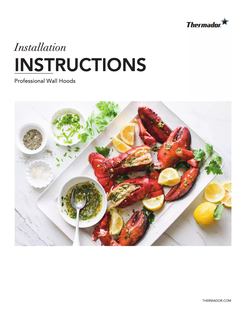 Página 1 del manual Guía de instalación Thermador PH42GWS
